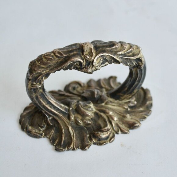 Vintage Silver Plate? Tureen Handle Ornate Metal Covered Soup Dish - Picture 1 of 7